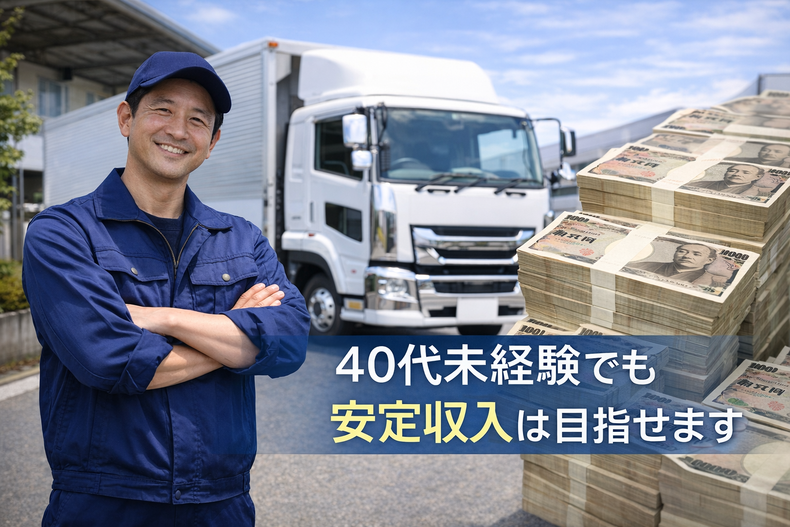 40代ドライバーの年収イメージとトラック