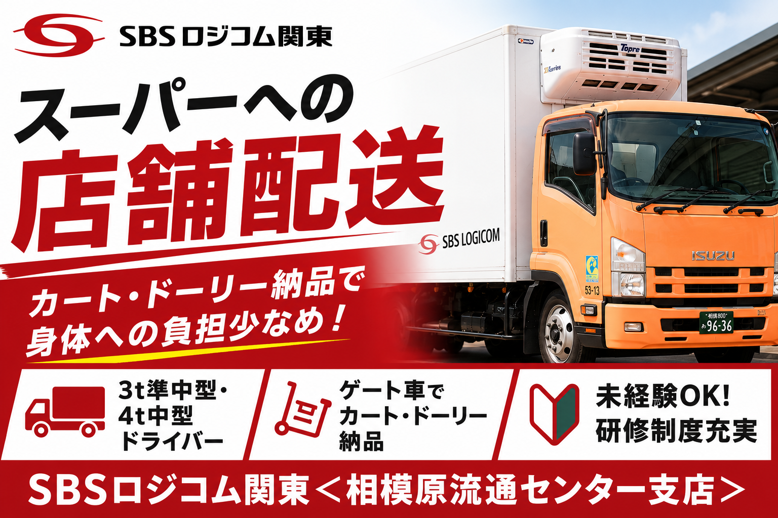 SBSロジコム関東株式会社 相模原流通センター支店の正社員 中型トラックドライバー求人イメージ